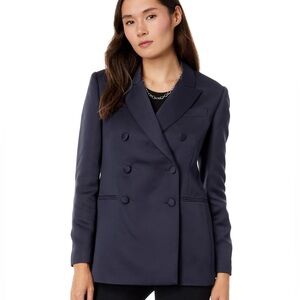NWT Ted Baker Seraph Double-Breasted Satin Boyfriend Blazer,10